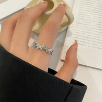 Thumbnail for Chic CZ Inlaid Silver Butterfly Ring - ArtGalleryZen