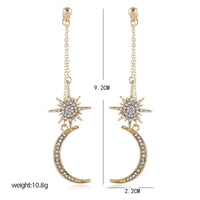 Thumbnail for Chic CZ Inlaid Star Moon Phase Dangle Earrings - ArtGalleryZen