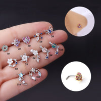 Thumbnail for Chic CZ Inlaid Surgical Steel Nose Piercing Nose Stud - ArtGalleryZen