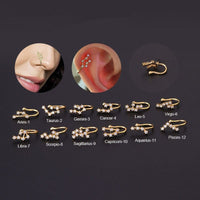 Thumbnail for Chic CZ Inlaid Zodiac Non Piercing Nose Cuff Nose Ring - ArtGalleryZen