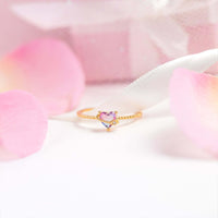 Thumbnail for Chic CZ Opal Inlaid Floral Butterfly Bear Heart Ring - ArtGalleryZen