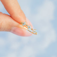 Thumbnail for Chic CZ Opal Inlaid Floral Butterfly Bear Heart Ring - ArtGalleryZen