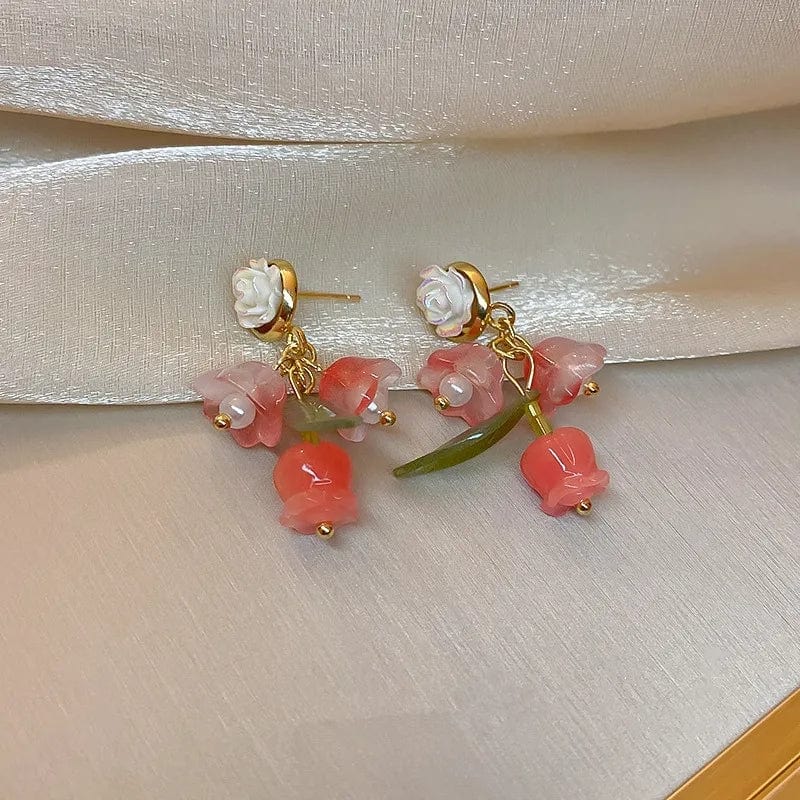 Chic Dangling Rose Earrings - ArtGalleryZen