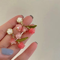 Thumbnail for Chic Dangling Rose Earrings - ArtGalleryZen