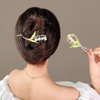 Thumbnail for Chic Enamel Bellflower Hair Twist Clip - ArtGalleryZen