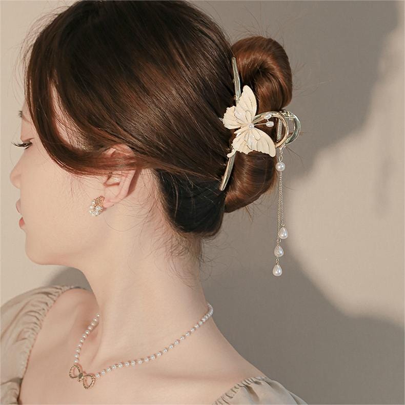 Chic Enamel Butterfly Chignon Claw Clip Hair Clip - ArtGalleryZen