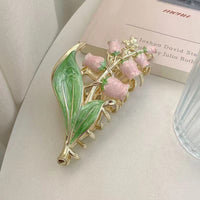 Thumbnail for Chic Enamel Lily Of The Valley Hair Claw Clip - ArtGalleryZen
