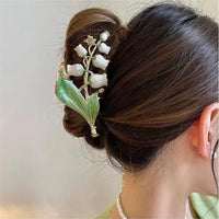 Thumbnail for Chic Enamel Lily Of The Valley Hair Claw Clip - ArtGalleryZen