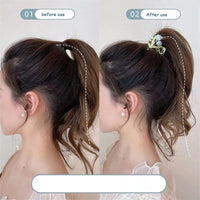 Thumbnail for Chic Enamel Pearl Charm Tulip High Ponytail Hair Claw - ArtGalleryZen