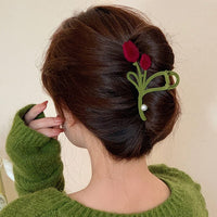 Thumbnail for Chic Flocking Tulip Chignon Claw Clip Hair Clip - ArtGalleryZen