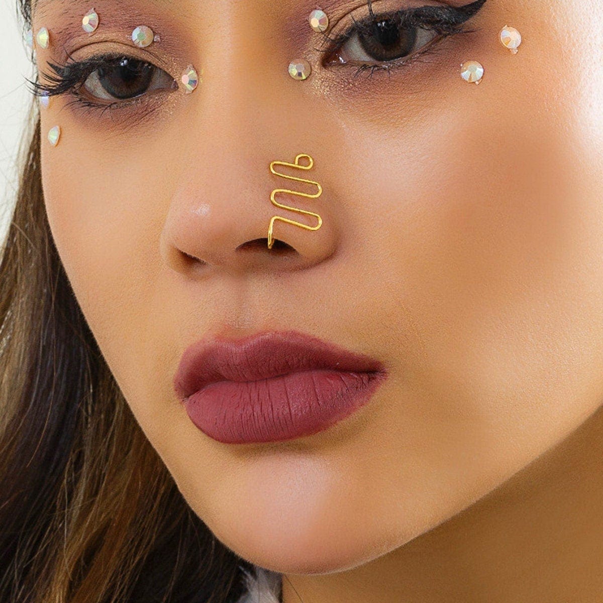 Chic Gold Silver Plated Geometric Nose Cuff Nose Ring - ArtGalleryZen