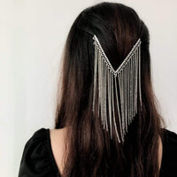 Thumbnail for Chic Gold Silver Tone Tassel Hair Band - ArtGalleryZen