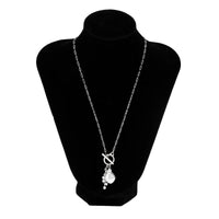 Thumbnail for Chic Gold Silver Tone Toggle Clasp Pearl Tassel Cable Chain Choker Necklace - ArtGalleryZen