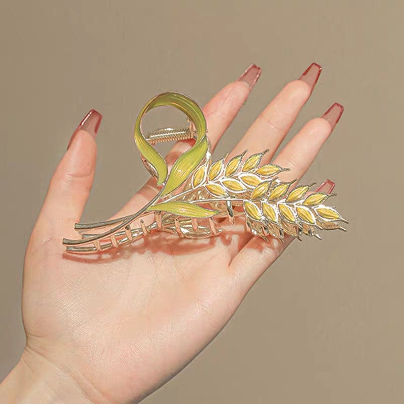 Chic Golden Ears Of Wheat Chignon Claw Clip Hair Clip - ArtGalleryZen
