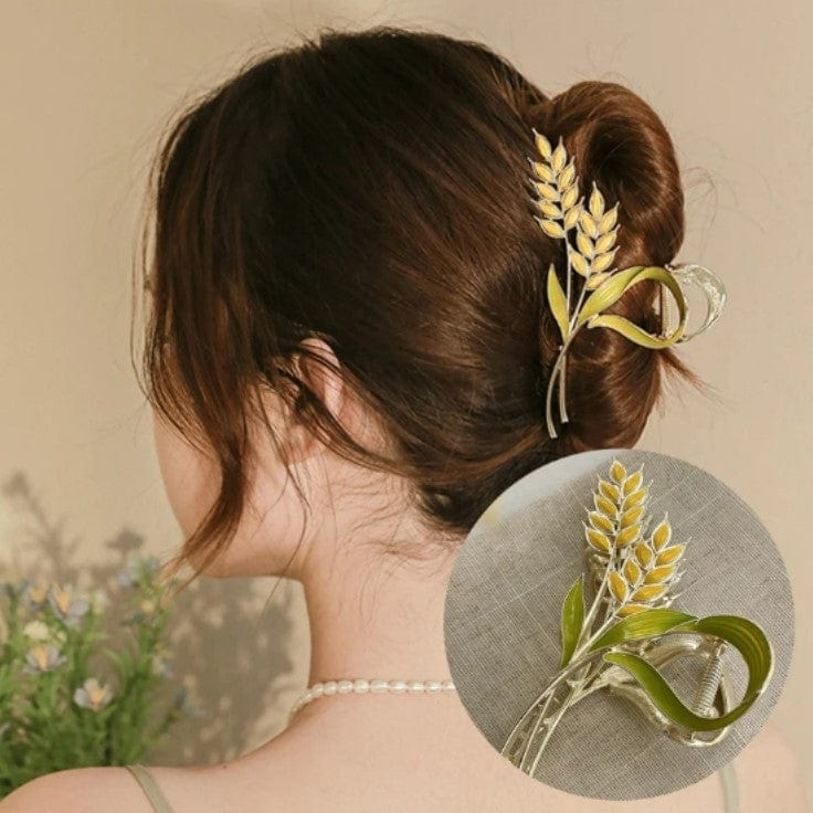 Chic Golden Ears Of Wheat Chignon Claw Clip Hair Clip - ArtGalleryZen