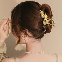 Thumbnail for Chic Golden Ears Of Wheat Chignon Claw Clip Hair Clip - ArtGalleryZen