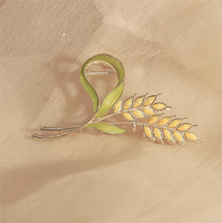 Chic Golden Ears Of Wheat Chignon Claw Clip Hair Clip - ArtGalleryZen
