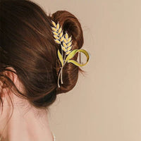 Thumbnail for Chic Golden Ears Of Wheat Chignon Claw Clip Hair Clip - ArtGalleryZen