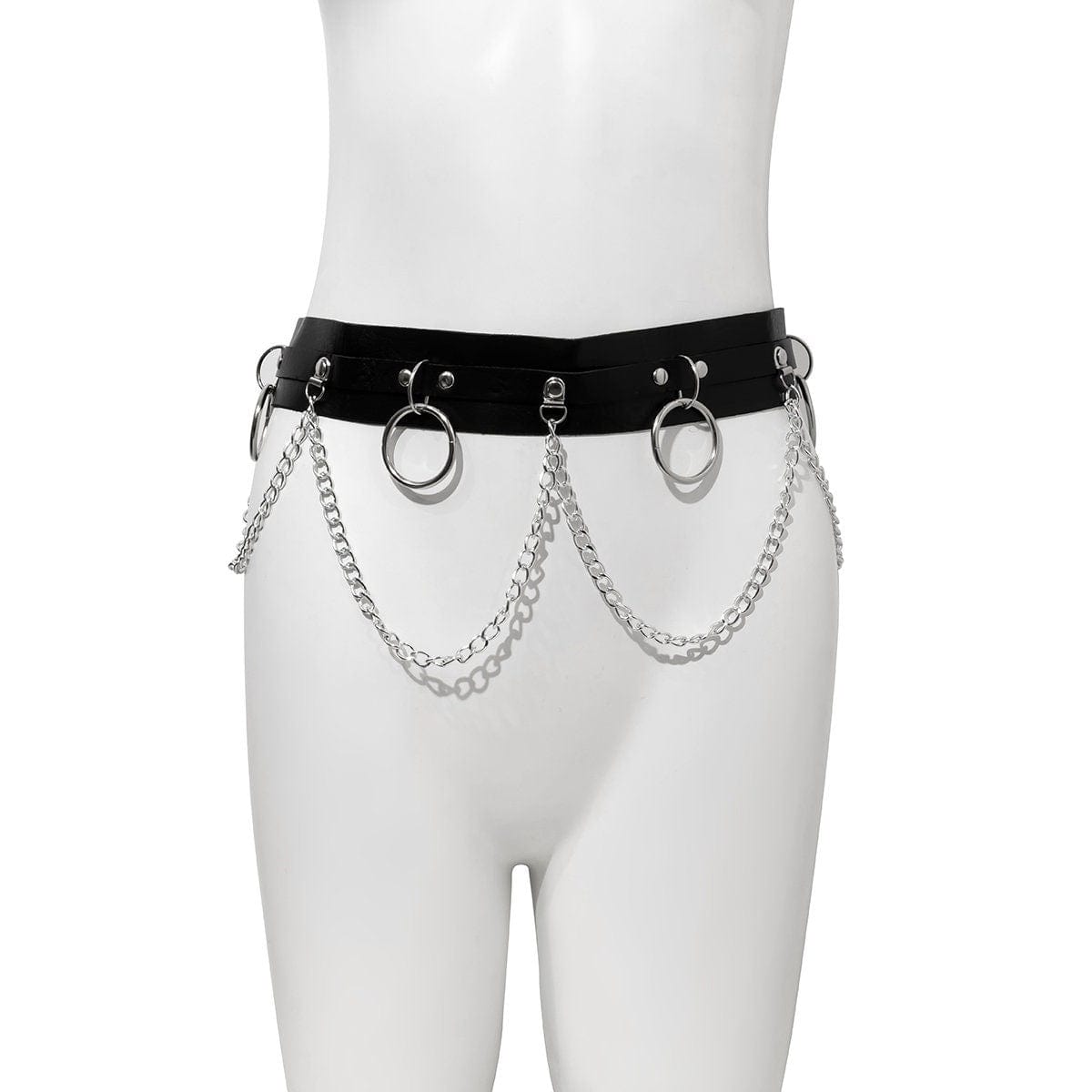 Chic Halo Charm Waved Tassel Leather Waist Chain - ArtGalleryZen