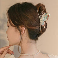 Thumbnail for Chic Handmade Colorful Enamel Butterfly Chignon Claw Clip Hair Clip - ArtGalleryZen