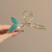 Thumbnail for Chic Handmade Enamel Mermaid Pearl Charm Chignon Claw Clip Hair Clip - ArtGalleryZen