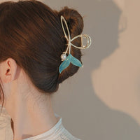 Thumbnail for Chic Handmade Enamel Mermaid Pearl Charm Chignon Claw Clip Hair Clip - ArtGalleryZen