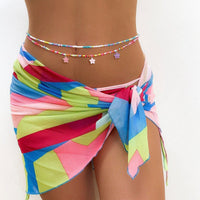 Thumbnail for Chic Layered Colorful Enamel Flower Tassel Seed Beaded Waist Chain - ArtGalleryZen