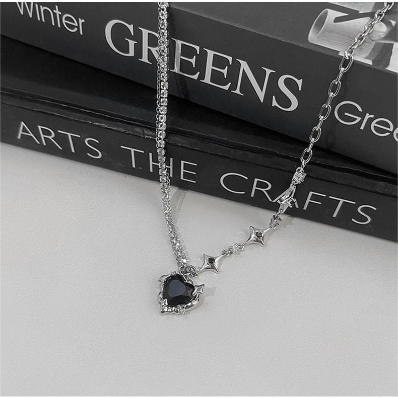 Dainty CZ Inlaid Crystal Rolling Heart Cinnamoroll Necklace – ArtGalleryZen