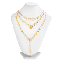 Thumbnail for Chic Layered Gold Silver Tone Star Tassel Y Necklace Set - ArtGalleryZen