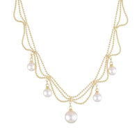 Thumbnail for Chic Layered Pearl Tassel Ball Chain Choker Necklace - ArtGalleryZen