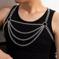 Thumbnail for Chic Layered Silver Tone Body Chain Harness - ArtGalleryZen