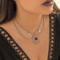 Thumbnail for Chic Layered Star Moon Phase Tassel Choker Necklace - ArtGalleryZen