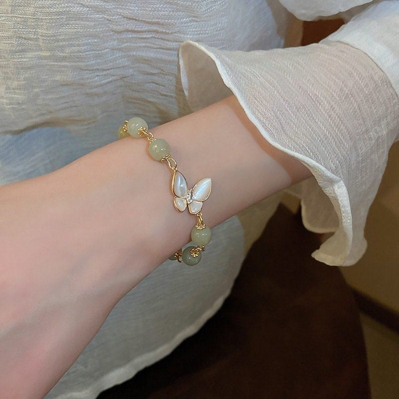 Chic Opal Healing Stone Butterfly Bracelet - ArtGalleryZen