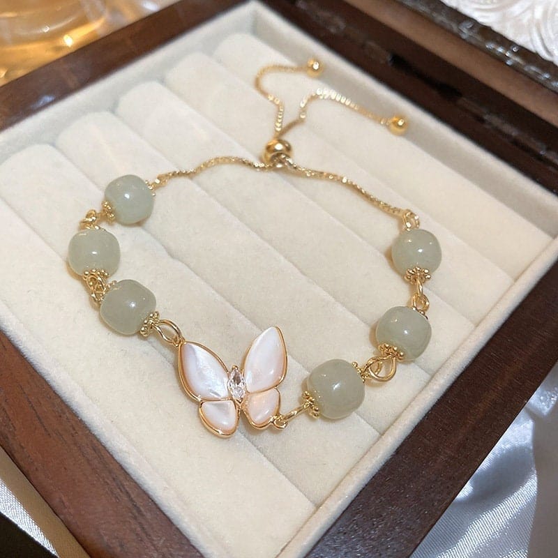 Chic Opal Healing Stone Butterfly Bracelet - ArtGalleryZen