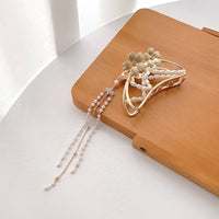 Thumbnail for Chic Pearl Chain Tassel Butterfly Chignon Claw Clip Hair Clip - ArtGalleryZen