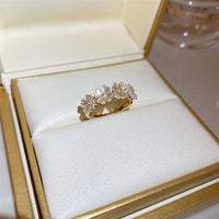 Thumbnail for Chic Pearl Shell Flower Ring - ArtGalleryZen