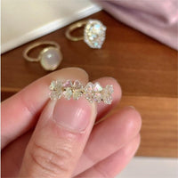 Thumbnail for Chic Pearl Shell Flower Ring - ArtGalleryZen