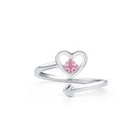 Thumbnail for Chic Pink Crystal Devil Heart Ring - ArtGalleryZen