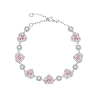 Thumbnail for Chic Pink Crystal Heart Bracelet - ArtGalleryZen