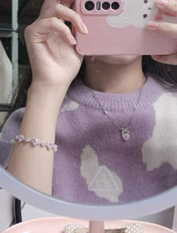 Thumbnail for Chic Pink Crystal Heart Bracelet - ArtGalleryZen