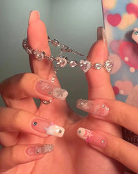 Thumbnail for Chic Pink Crystal Heart Bracelet - ArtGalleryZen
