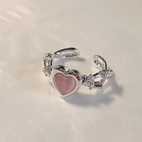 Thumbnail for Chic Pink Opal Heart Ring - ArtGalleryZen