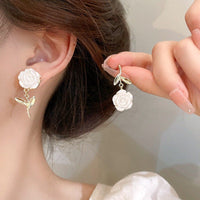 Thumbnail for Chic Resin White Flower Dangle Earrings - ArtGalleryZen