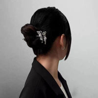 Thumbnail for Chic Rhinestone Inlaid Abstract Butterfly Chignon Hair Fork Hair Pin - ArtGalleryZen