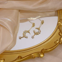 Thumbnail for Chic Rhinestone Inlaid Moon Phase Dangle Earrings - ArtGalleryZen