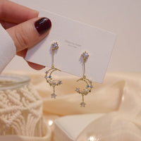 Thumbnail for Chic Rhinestone Inlaid Moon Phase Dangle Earrings - ArtGalleryZen