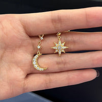 Thumbnail for Chic Rhinestone Inlaid Moon Star Dangle Earrings - ArtGalleryZen