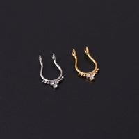 Thumbnail for Chic Stainless Steel CZ Inlaid Non Piercing Nose Septum Cuff - ArtGalleryZen