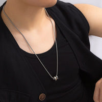 Thumbnail for Chic Stainless Steel Metallic Charm Sweater Chain Necklace - ArtGalleryZen