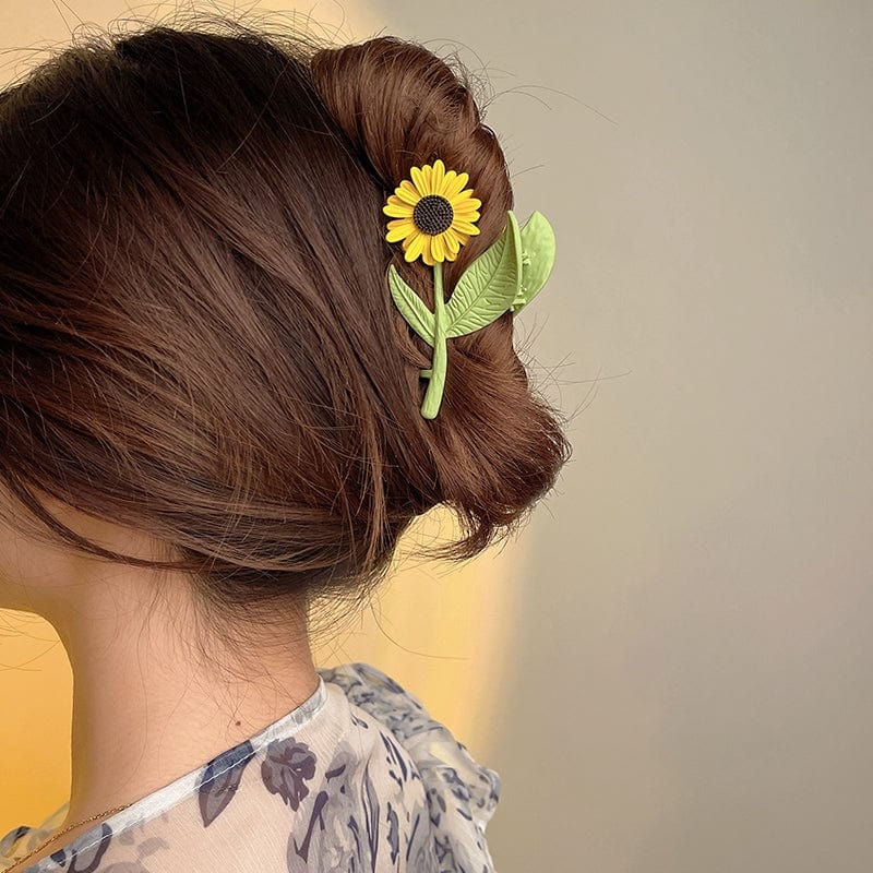 Chic Sunflower Chignon Claw Clip Hair Clip - ArtGalleryZen